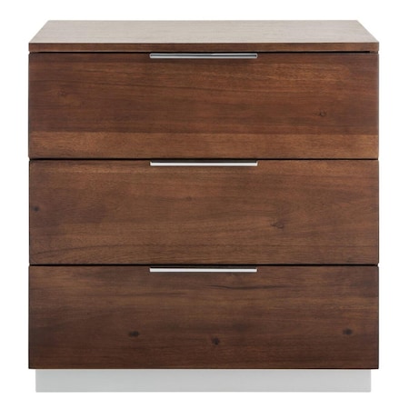 Safavieh Brylin 3 Drawer Nightstand, Walnut NST6404A